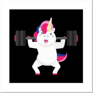 Weightlifting Unicorn- Posters and Art